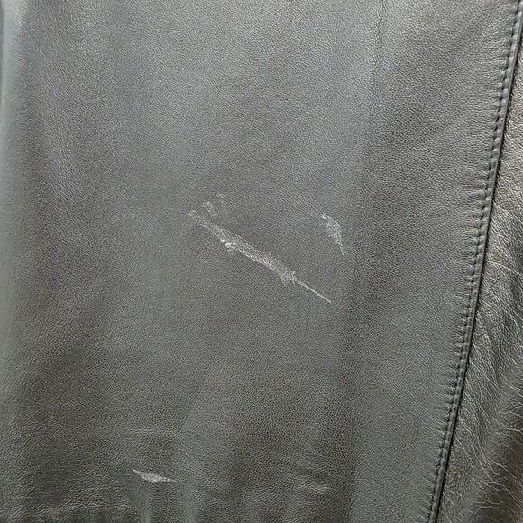 Express Compagnie International Marque Deposee Black Leather Vest Women's Large - Picture 3 of 7